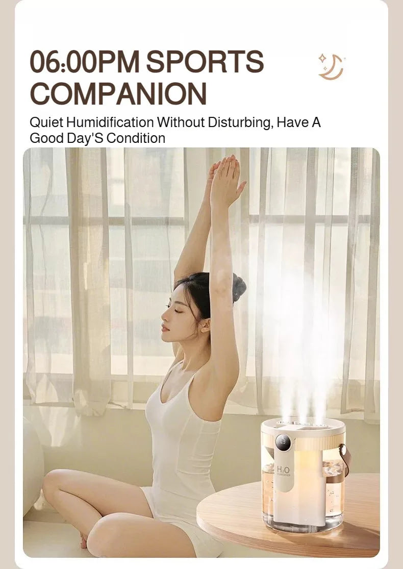 USB Small Humidifier With Three Sprays And Large Amount Of Mist/Mini Humidifier With Night Light For Bedroom Desktop Large Mist