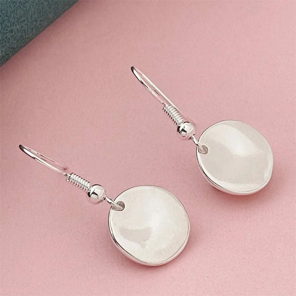 925 Silver Heart Shape Earrings Women Exquisite Student Jewelry Accessories