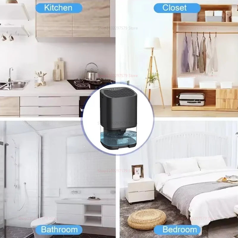 Smart Compact Air Purifier & Dehumidifier Ideal for Home Office Bedroom Kitchen Living Room Mini Unit with Deodorizer EU/US Plug