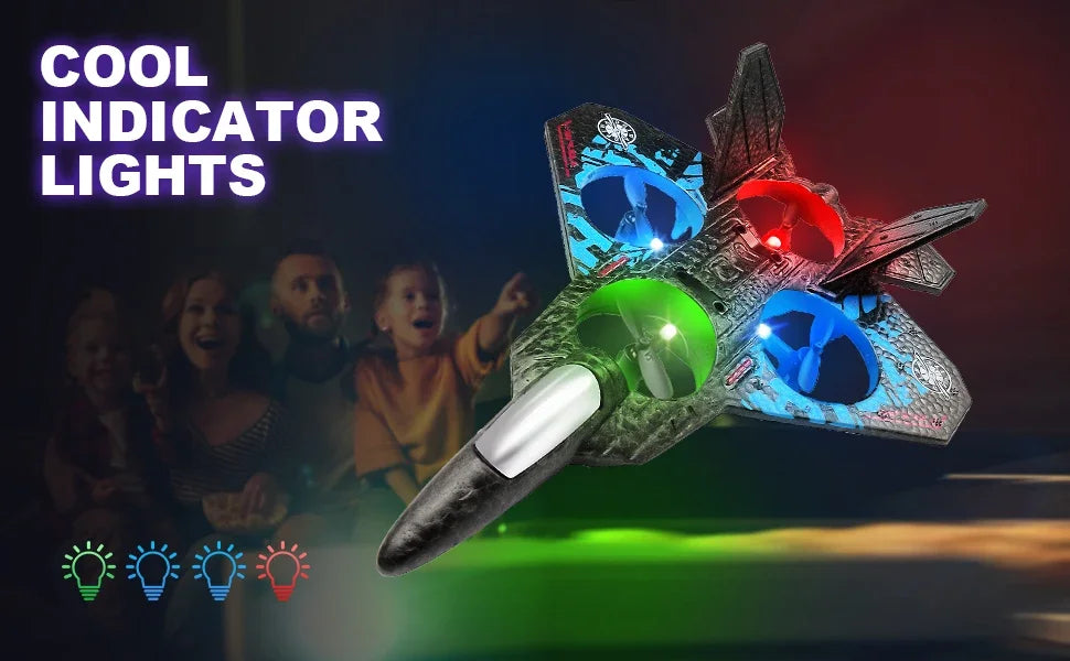 2.4G L0712 High - Performance RC Plane: Gravity - Sensing EPP Foam Fighter Glider Helicopter with Light, Ideal Gift for Boys