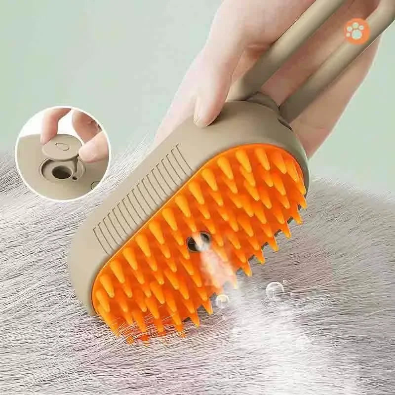 Cat And Dog Pet Spray Massage Brush One-button Steam Spray Folding Rotation Bath Depilatory Brush Comb