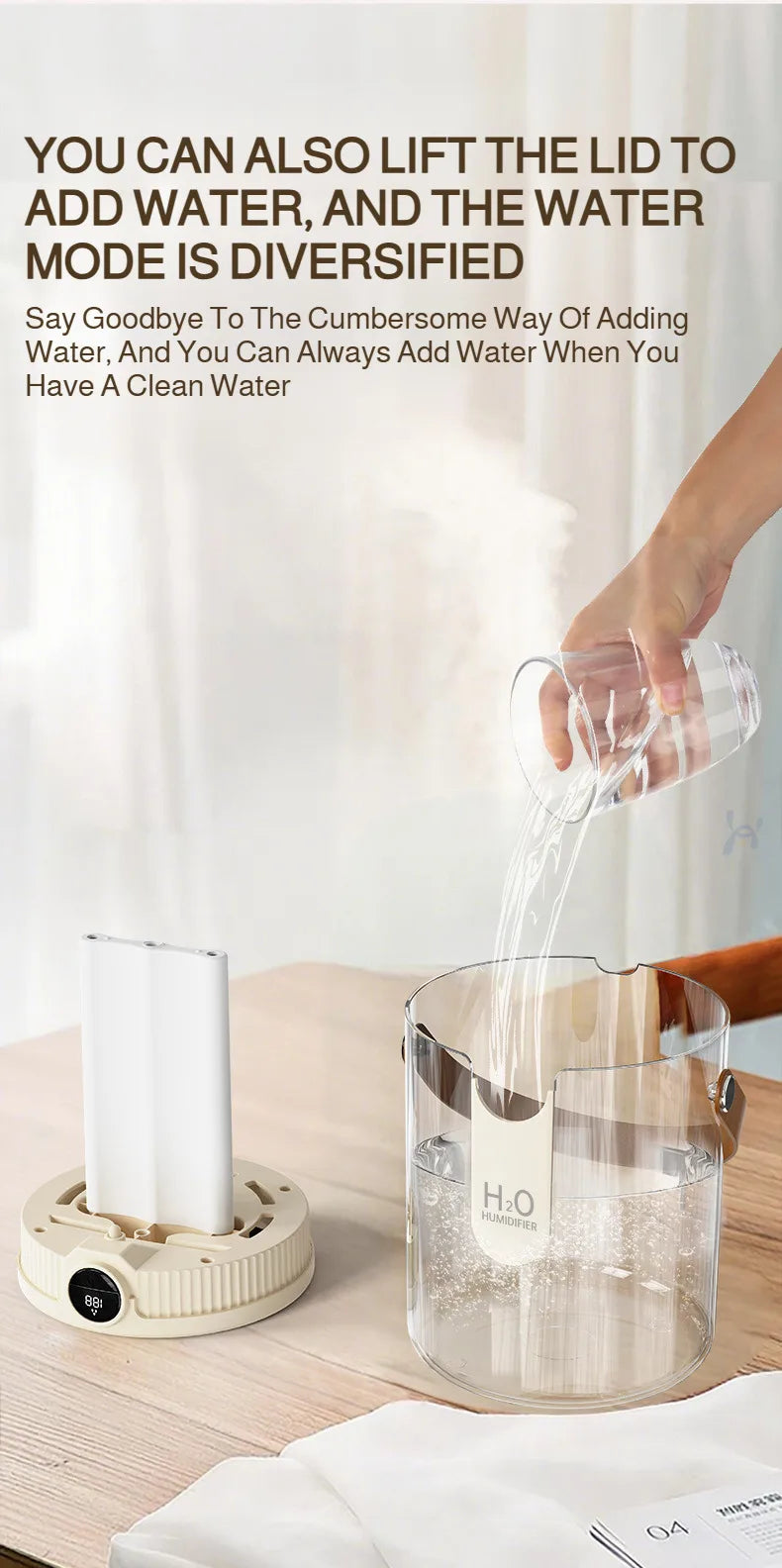 USB Small Humidifier With Three Sprays And Large Amount Of Mist/Mini Humidifier With Night Light For Bedroom Desktop Large Mist