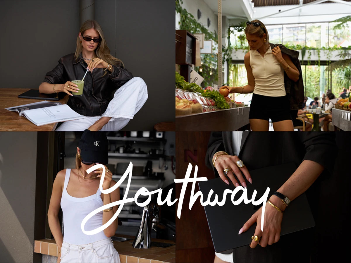 Youthway Zircon Star Metal Chain Bracelet Bangle Gold Plated Stainless Steel Watproof Summer Trendy Wrist Jewelry For Women