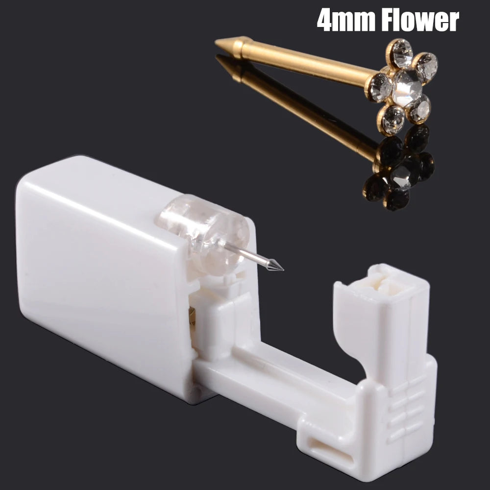 Disposable Safe Sterile Piercing Unit For Nose Studs Piercing Gun Tool Machine Kit Stud CZ Earrings Body Jewelry Easy Used 0.8mm